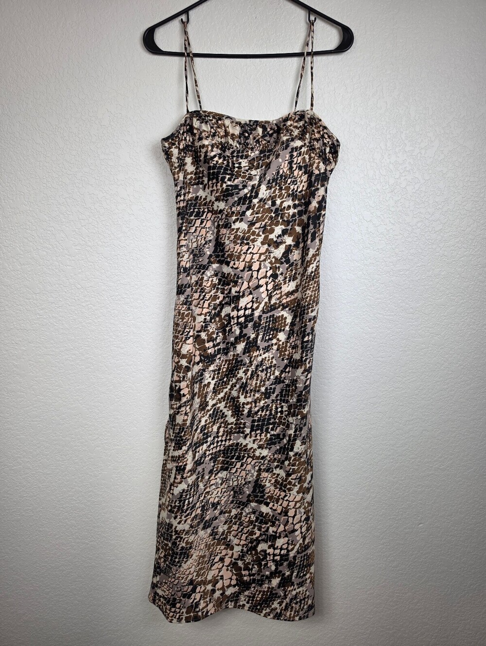 Anthropologie Snake Print Slip Dress